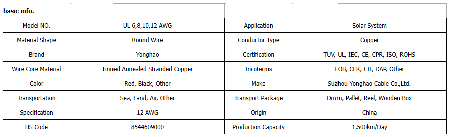 UL Solar PV Cable 8 AWG