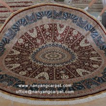 10'x10' Round Handwoven Pure Silk Persian Tabriz Rug