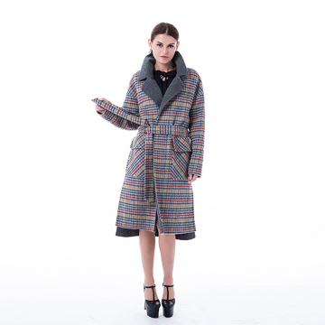 Vogue coloured checked cashmere overcoat