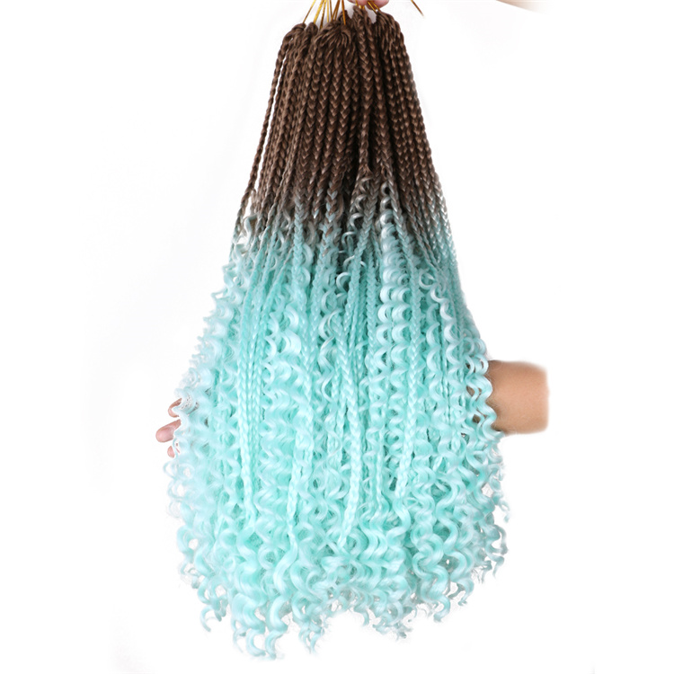 Ombre Box Braids Bohemian River Locs Crochet Messy Goddess Braids Curly