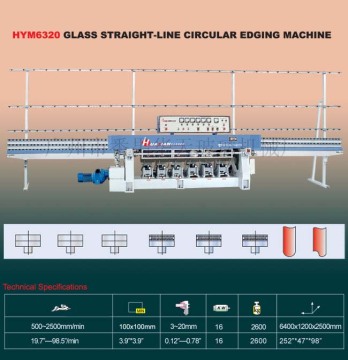 Glass straight-line circular edging machine