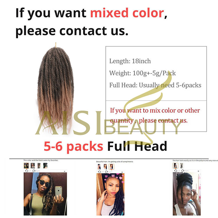 Aisi Beauty Wholesale Synthetic Soft Afro Kinky Marly Braiding Hair Extensions Crochet Hairpiece Synthetic Braiding Hair