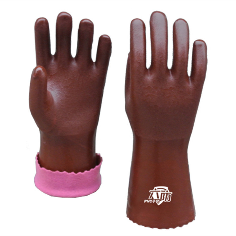 Soft PVC revestido guantes para la pesca.