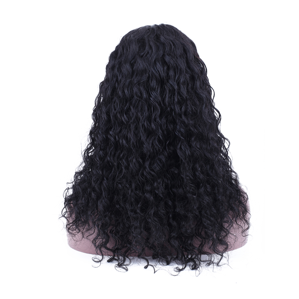 High Quality Natural Virgin Cuticle Aligned Brazilian  Lace Front  Deep Wave Human Hair Wig For Black Women