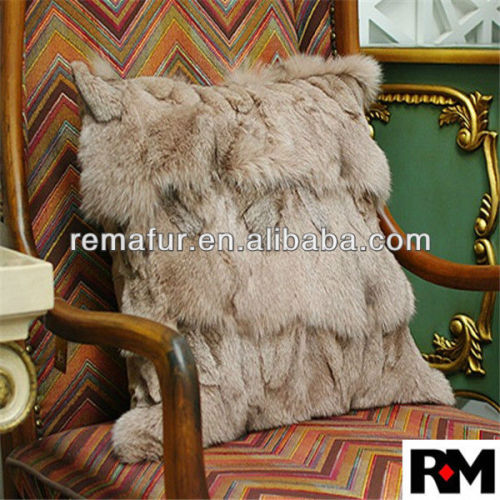 Luxury 100% real fox fur pillow cover