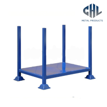 Blue Steel Stackable Pallet Container with Solid Base