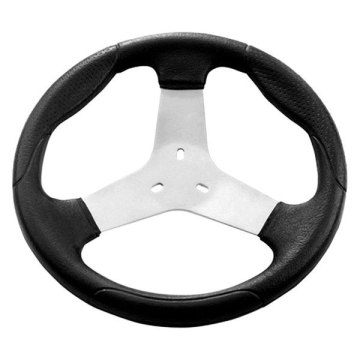 3-Spoke Black Molded Polyurethane Kart Steering Wheel