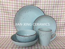 Stoneware Dinnerware set with Handpainted speckles