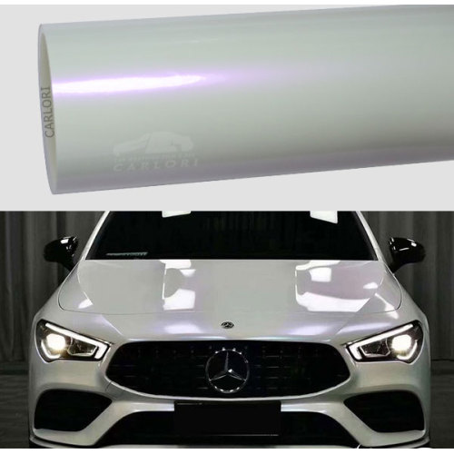 Pearl White Gloss Purple Car Vinyl Wrap