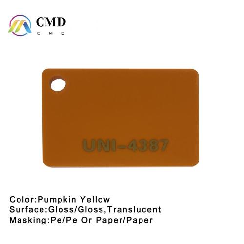 Pumpkin Yellow Acrylic Plexiglass sheet 3mmThick 1220*2440mm