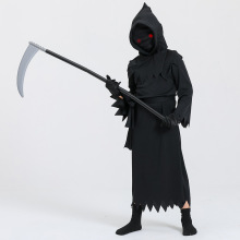 Halloween Scary Cosplay Costume: Grim Reaper for Kids' Dress-Up Party
