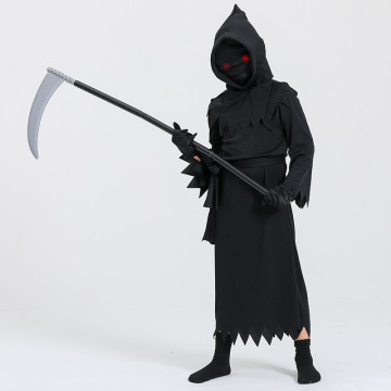 Halloween Scary Cosplay Costume: Grim Reaper for Kids' Dress-Up Party