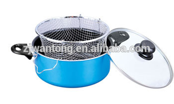 aluminum deep frypan with basket,Dutch Oven,double ear saucepot