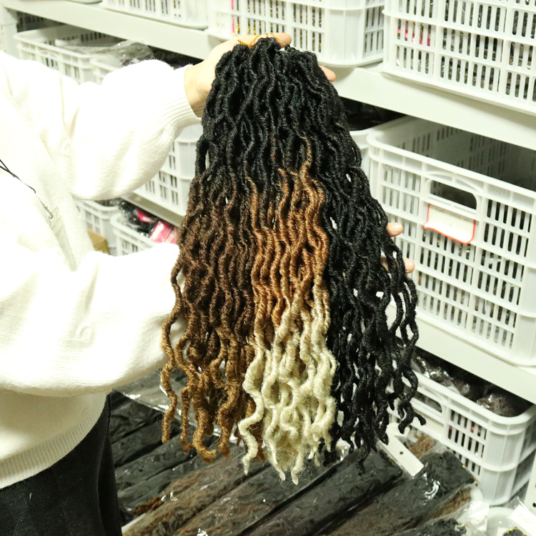 18 inch pre looped gypsy locs crochet braids hair extensions wholesale ot30 wavy gypsy river goddess locs  hair gypsy locs