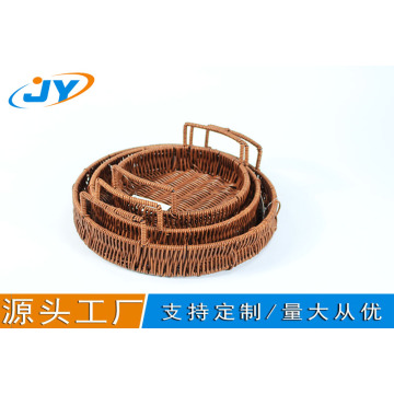 plastic rattan washable Pizza basket