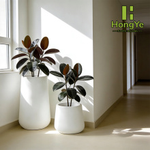 Two Styles Of Round Flowerpots In Different Sizes