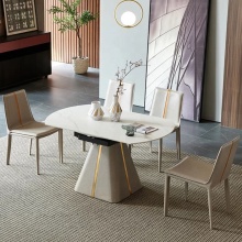 Modern Space-Saving Expandable Round Dining Table
