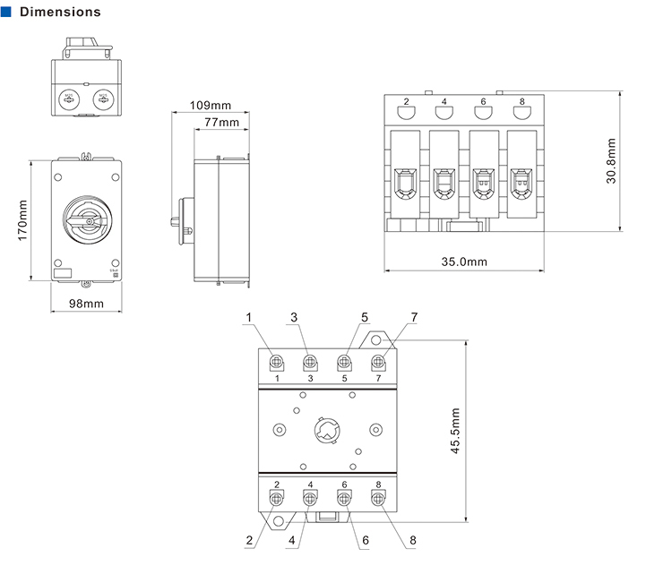 SAIP/SAIPWELL Outdoor Waterproof IP66 Rated DC Solar PV isolator Switch