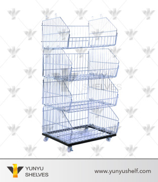 4 shelves net movable modular supermarket display rack
