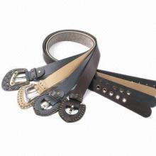 Leather Belt with Western Look