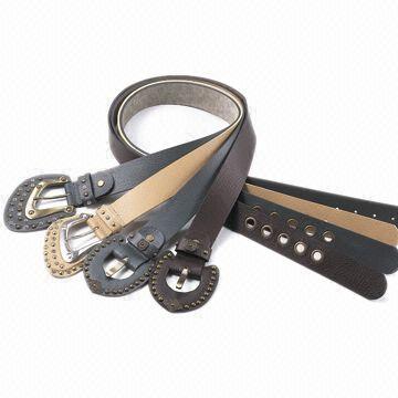 Leather Belt with Western Look