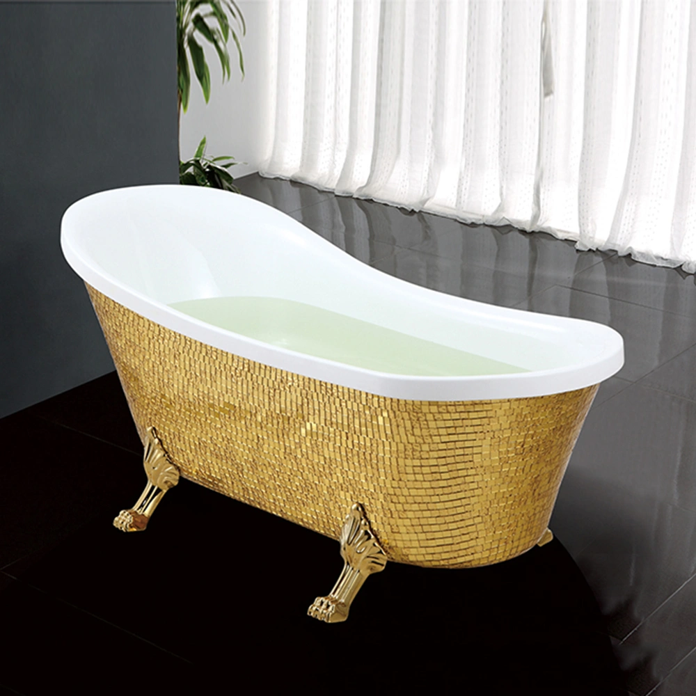 Oval Shape Free Standing with Mosaic Surround 4 Foot Bathtub