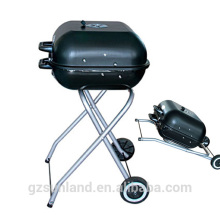 18'' /22'' large rectangle bbq grill with folding trolley