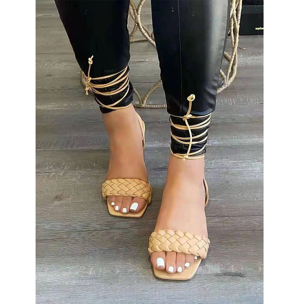 High Quality 2021 New Strap Wrapped Flat Bottom Casual Women's Sandals