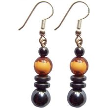 Hematite Earring With 925 Peru Silver Hook