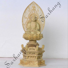 Temple decoration golden marble standing Buddha statue
