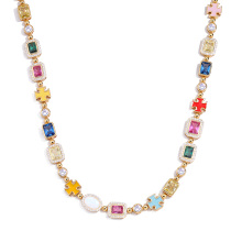 GOLDIX 10mm Multi-Color Bling CZ Chain Necklace