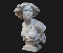 Black slaves nude female bust statue