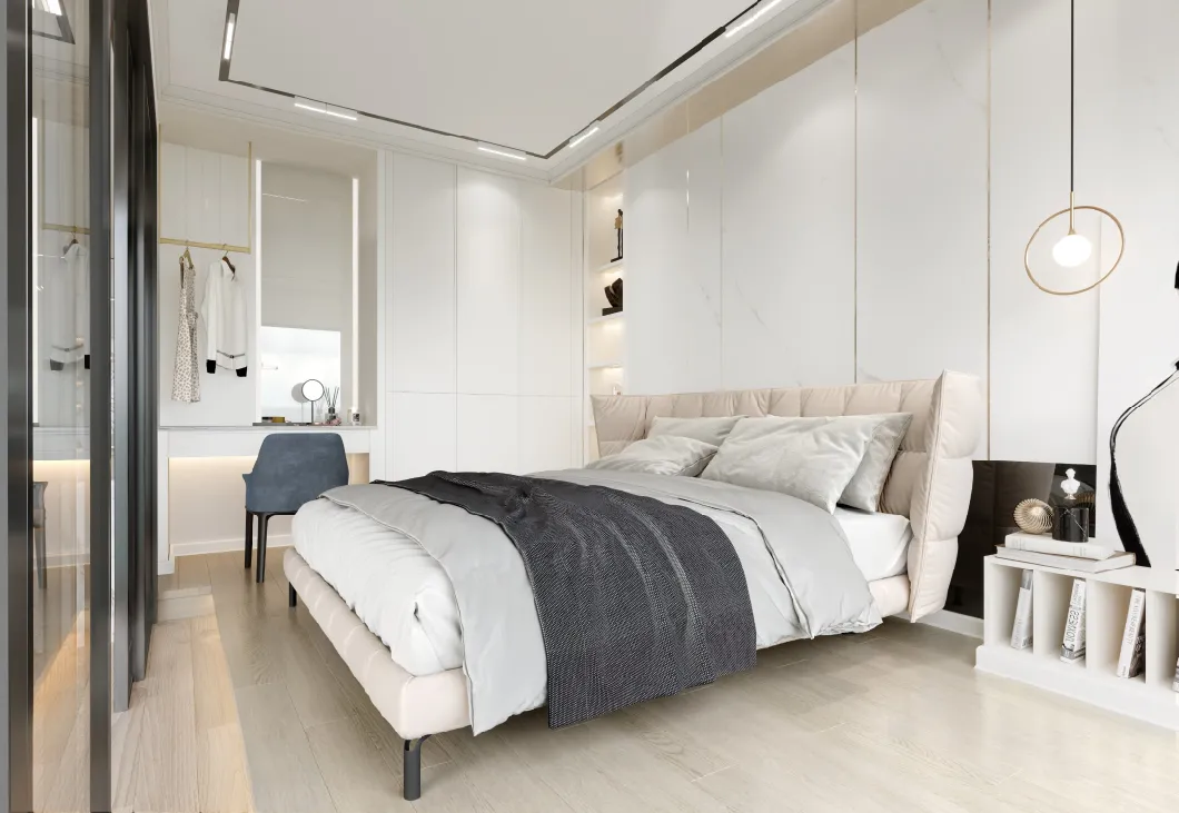 Simple European Style Furniture Laminate Modern Bedroom Wardrobe