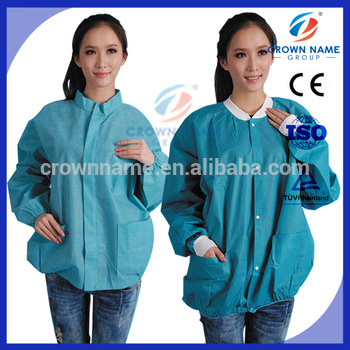 blue disposable jacket nonwoven work jacket