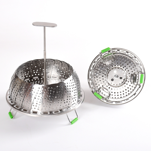 Fleksibel menangani steamer sayuran stainless steel