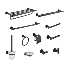Duxini Modern Black Stainless Steel Bathroom Hardware Set: Towel Racks and Accessories