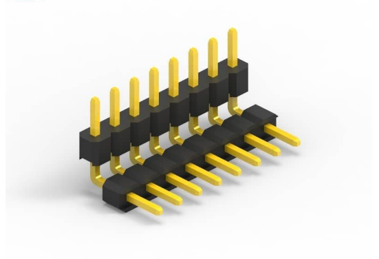 1.27mm Pin Header Single Row Double Plastic Angle