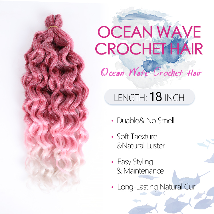 18-24 Inch Ombre 613 Blonde Hawaii Afro Curls Crochet Hair Extensions Synthetic Ocean Wave Braiding Hair