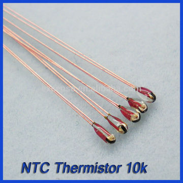 Radial glass NTC thermistor, 50mm insulated lead length available