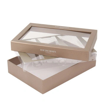 กล่องของขวัญที่มีหน้าต่างโปร่งสำหรับผลิตภัณฑ์ดูแลผิวพรรณ