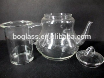 Heat Resistant Pyrex Tea Glass Pot With glass Infuser