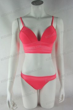Miss Adola candy pink mesh padded bra small swim brief bikini swimwear ( YD1090402A)