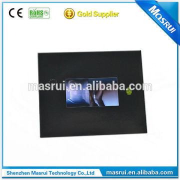 Hot selling HD video promotional card, min size slim video brochure, video greeting card