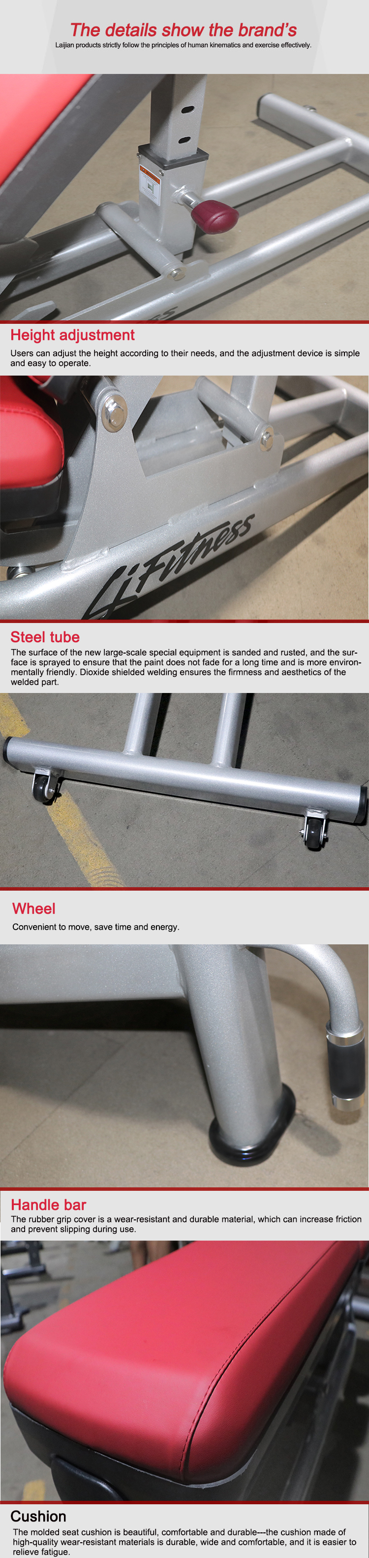 gym equipment supplier adjustable bench in China LJ-5531-4