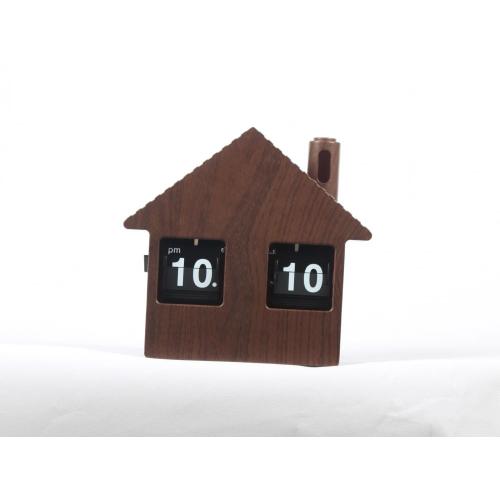 Kleine Haus Flip Clock Schreibtischuhr