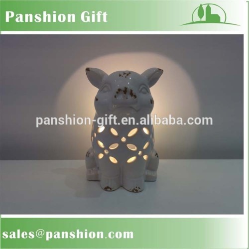 Lighting ceramic pig decoration