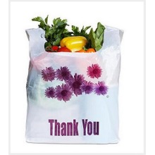 White Thank You T-Shirt Shipping Grocery Store Packaging Large Plastic Bag with Handles