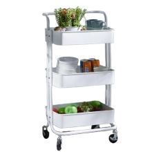 Three-Layer Shelf Cart for Dining, Living, and Bathroom