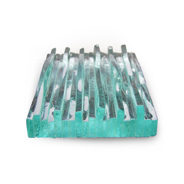 China architectural clear decorative textured art cast glass for table top