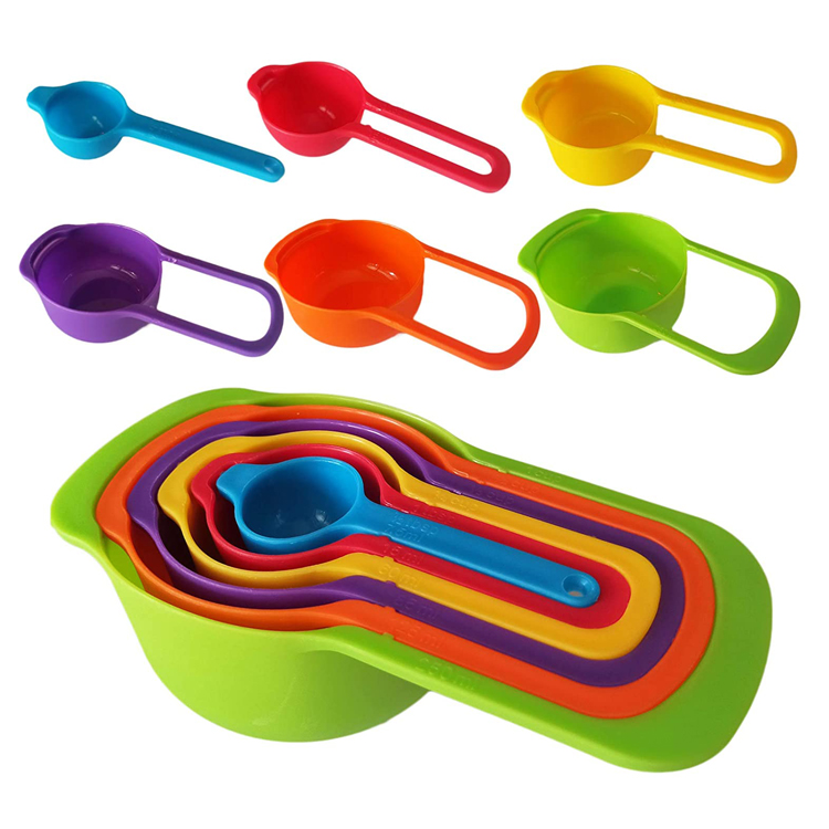 Yuming Factory Plastic Measuring Cup Set Measuring Tools 6pcs Measuring Spoon for Liquid Powder